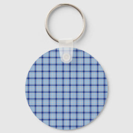 Eenvoudige Rustieke Blauwe Stijl Check  Sleutelhanger