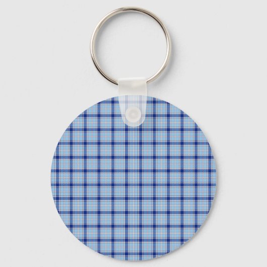 Eenvoudige Rustieke Blauwe Stijl Check Sleutelhanger (Voorkant)