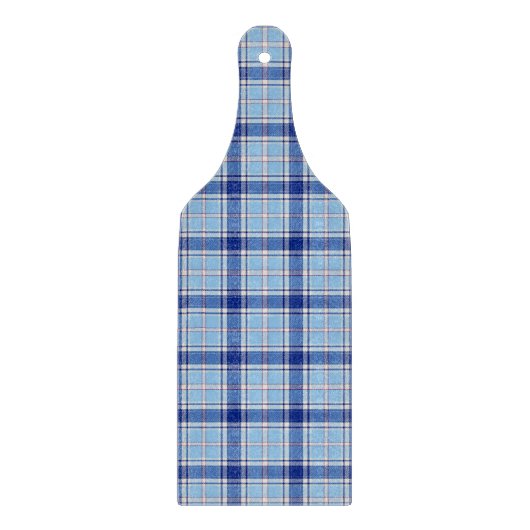 Eenvoudige Rustieke Blauwe Stijl Check  Snijplank (Voorkant)