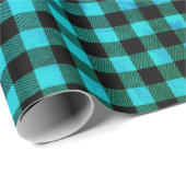 Eenvoudige rustieke Blauwgroen Blue Black Buffalo  Cadeaupapier (Rol Hoek)