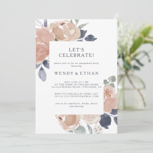 Eenvoudige rustieke bloemen Laten we de uitnodigin Kaart (Staand voorkant)