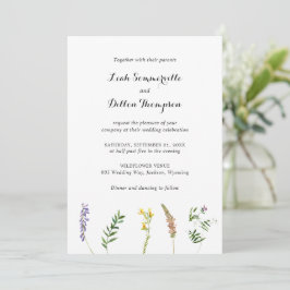 Eenvoudige rustieke bloemen wilde bloem elegante b kaart