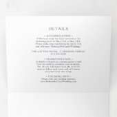 Eenvoudige rustieke bloemenbruiloft alles in één d drieluik uitnodiging (Binnenzijde eerst)