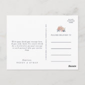 Eenvoudige rustieke bloemenbruiloft dank u Briefka Briefkaart (Achterkant)