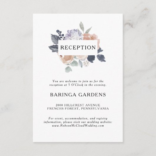 Eenvoudige rustieke bloemenbruiloft receptie Kaart (Voorkant)