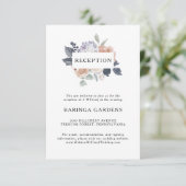Eenvoudige rustieke bloemenbruiloft receptie Kaart (Staand voorkant)