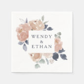 Eenvoudige rustieke bloemenbruiloft servetten (Voorkant)