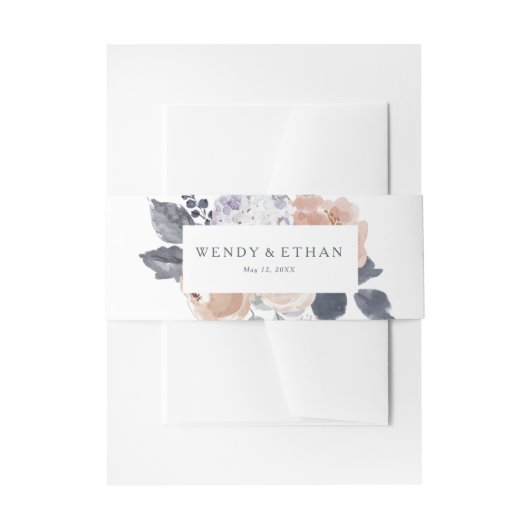Eenvoudige rustieke bloemenbruiloft uitnodiging bu uitnodigingen wikkel (Voorkant Voorbeeld)