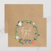Eenvoudige Rustieke Bloemenslingers Zakelijke Dank Briefkaart (Voorkant / Achterkant)