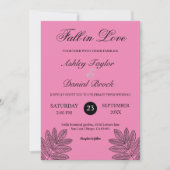 Eenvoudige rustieke blush roze boho bladeren herfs kaart (Voorkant)