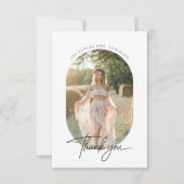 Eenvoudige Rustieke Boho Capsule Foto Bruidsmeisje Bedankkaart (Voorkant)