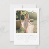 Eenvoudige Rustieke Boho Capsule Foto Bruidsmeisje Bedankkaart (Achterkant)