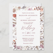 Eenvoudige Rustieke Boho Chic Foto QR Code Trouwda Kaart (Voorkant)