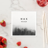 Eenvoudige rustieke bomen gepersonaliseerde bruilo servet (Insitu)