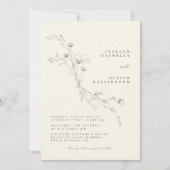 Eenvoudige rustieke botanische bloemen minimalisti kaart (Voorkant)