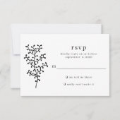 Eenvoudige rustieke botanische zwarte typografie b RSVP kaartje (Voorkant)