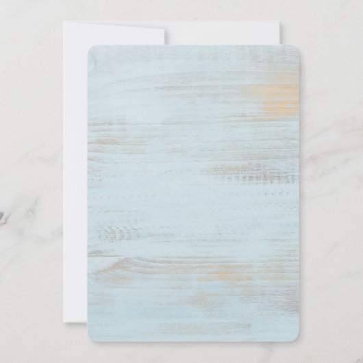 Eenvoudige rustieke bruiloft Blauw Hout & Waterver Kaart (Achterkant)