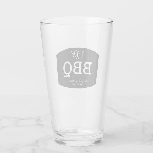 Eenvoudige rustieke bruiloft Ik doe BBQ glas (Achterkant)