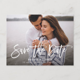 Eenvoudige rustieke bruiloft Save the Date briefka Briefkaart