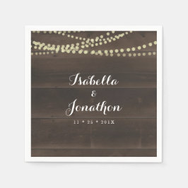 Eenvoudige rustieke bruiloft servet