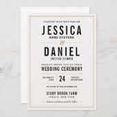 Eenvoudige rustieke bruiloft uitnodiging (Voorkant / Achterkant)