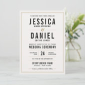 Eenvoudige rustieke bruiloft uitnodiging - Floral  (Staand voorkant)