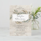 Eenvoudige rustieke bruiloft White Wood & Waterver Kaart (Staand voorkant)