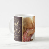 Eenvoudige rustieke bruin & gouden bijbelvers Chri Koffiemok (Voorkant links)