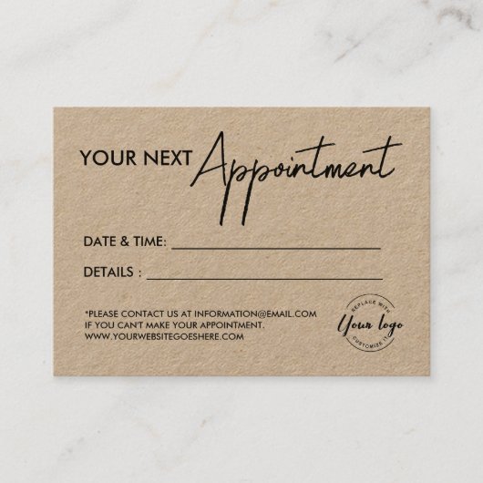 Eenvoudige rustieke Business logo Custom Afsprakenkaartje (Voorkant)