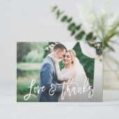 Eenvoudige rustieke dank u trouwfoto kaart (Staand voorkant)