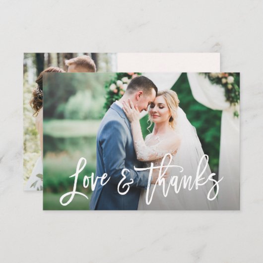 Eenvoudige rustieke dank u trouwfoto kaart (Voorkant / Achterkant)