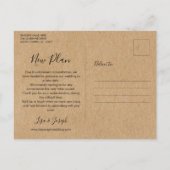 Eenvoudige Rustieke Datum Wijzigen Uitgesteld Gean Aankondigingskaart (Achterkant)