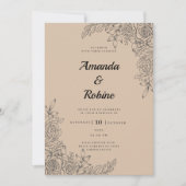 Eenvoudige rustieke elegante moderne bruiloft kaart (Voorkant)