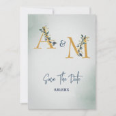 Eenvoudige rustieke eucalyptus verlaat bruiloft ui kaart (Voorkant)