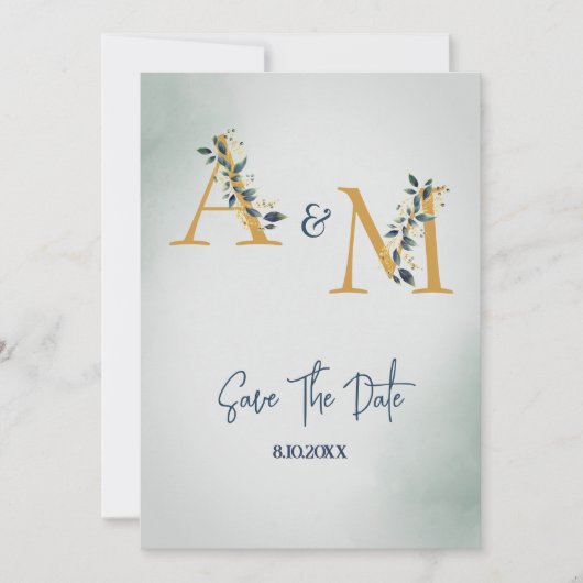 Eenvoudige rustieke eucalyptus verlaat bruiloft ui kaart (Voorkant)