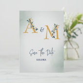 Eenvoudige rustieke eucalyptus verlaat bruiloft ui kaart (Staand voorkant)