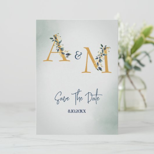 Eenvoudige rustieke eucalyptus verlaat bruiloft ui kaart (Staand voorkant)