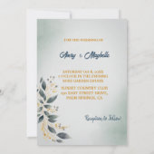 Eenvoudige rustieke eucalyptus verlaat bruiloft ui kaart (Achterkant)