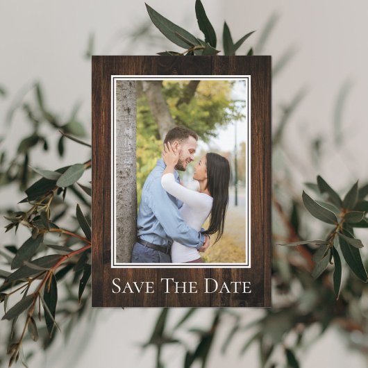 Eenvoudige Rustieke Foto Bewaar de Datum Save The Date