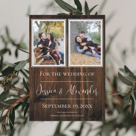 Eenvoudige Rustieke Foto Bewaar de Datum Save The Date