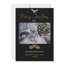 Eenvoudige rustieke goud en zwart foto Vrolijk ker