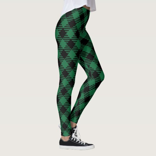 Eenvoudige rustieke Green Plaid Leggings (Rechts)