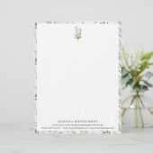 Eenvoudige Rustieke Groene Elementen | Monogram Br Briefhoofd (Staand voorkant)