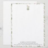 Eenvoudige Rustieke Groene Elementen | Monogram Br Briefhoofd (Voorkant / Achterkant)