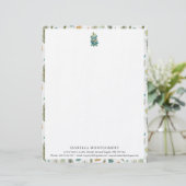 Eenvoudige Rustieke Groene Elementen | Monogram Br Briefhoofd (Staand voorkant)