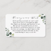 Eenvoudige Rustieke Groene Eucalyptus Huwelijksrei Informatiekaartje (Voorkant)