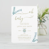 Eenvoudige Rustieke Groene Geslachtsneutrale Baby  Kaart (Staand voorkant)