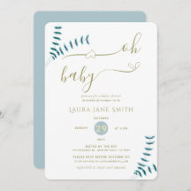 Eenvoudige Rustieke Groene Geslachtsneutrale Baby 