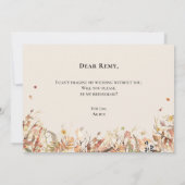 Eenvoudige rustieke Herfst Beige bruidsmeisje voor Kaart (Achterkant)