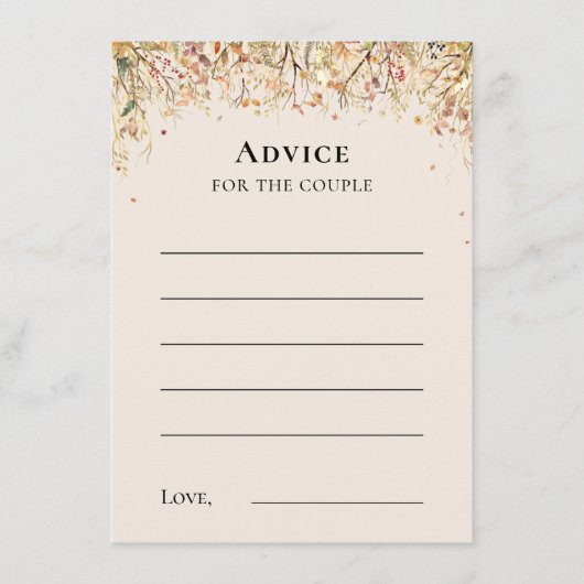 Eenvoudige rustieke Herfst Beige bruiloft advies K (Voorkant)